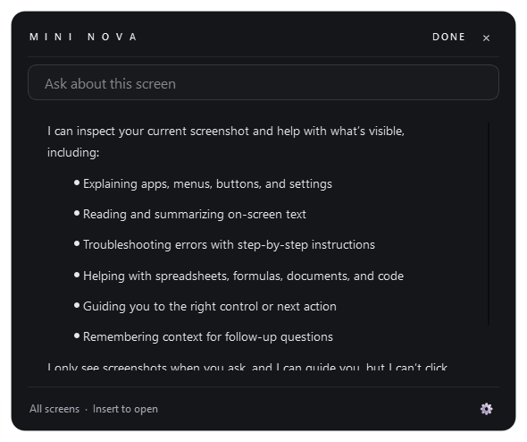 The Mini NOVA panel